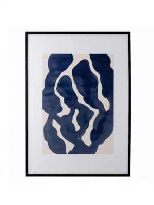 Πίνακας Με Μπλε Σχέδια Και Μαύρη Κορνίζα Διακοσμητικά Αξεσουάρ 