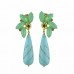 Stelene Turquoise Drop And Crystal Dangle Earrings Κοσμήματα