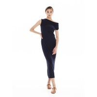 Ioanna Kourbela Midi One- Shoulder Dress - Liquid Comfort Μίντι Φόρεμα με έναν Ώμο  Φορέματα