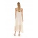 Ioanna Kourbela Maxi Ruffled Strapless Dress - Abstract Silkiness Μάξι Strapless Φόρεμα με Βολάν Φορέματα
