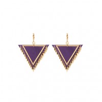 Nexus Triangle Earrings Purple Κοσμήματα