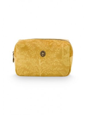 Cosmetic Bag Square L Velvet Origami Tree Yellow Μπάνιο