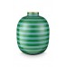 Pip Studio Metal Vase Stripes Green 32cm Μεταλλικό Βάζο με Ρίγες Σερβίτσια 