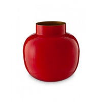 Pip Studio Round Metal Vase Mini Μεταλλικό Κόκκινο Βάζο Βάζα