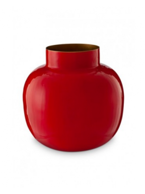 Pip Studio Round Metal Vase Mini Μεταλλικό Κόκκινο Βάζο Βάζα