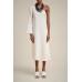 Liviana Conti Abito Monospalla Λευκό Midi Φόρεμα Φορέματα