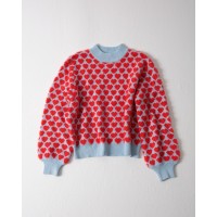 Heart Knit Sweater Red Πλεκτά