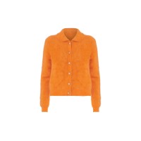 Knit Cardigan With Crystal Buttons Orange Πλεκτά