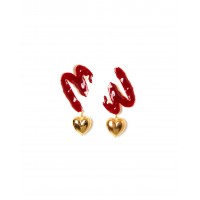 MW Heart Earrings Red Κοσμήματα
