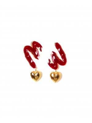 MW Heart Earrings Red Κοσμήματα