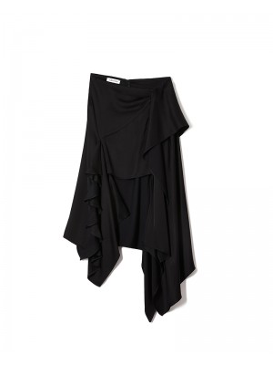 Midi Asymmetric Skirt Black Φούστες