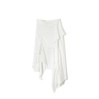 Midi Asymmetric Skirt White Φούστες