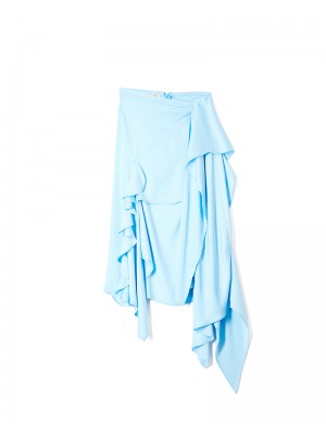 Midi Asymmetric Skirt Baby Blue Φούστες