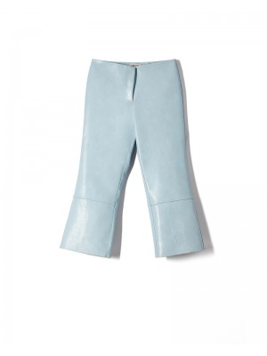 Milkwhite Faux Leather Pants Baby Blue Γυναικείο Γαλάζιο Παντελόνι Δερματίνη Παντελόνια