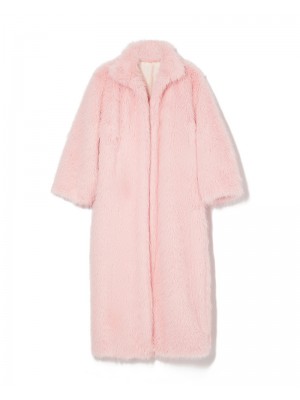 Milkwhite Long Faux Fur Coat Γυναικείο Ροζ Γούνινο Μακρύ Παλτό  Γυναίκα - Νέες Αφίξεις