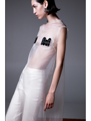 Milkwhite Midi Transparent Dress Λευκό Διαφανές Φόρεμα 