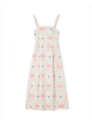 Milkwhite Midi Dress Macro Pink Φόρεμα Φορέματα