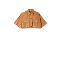 Milkwhite Crop Shirt Camel Καφέ Τοπ Μπλούζες / Τοπ