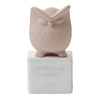 Owl Small Vintage Pink Statues