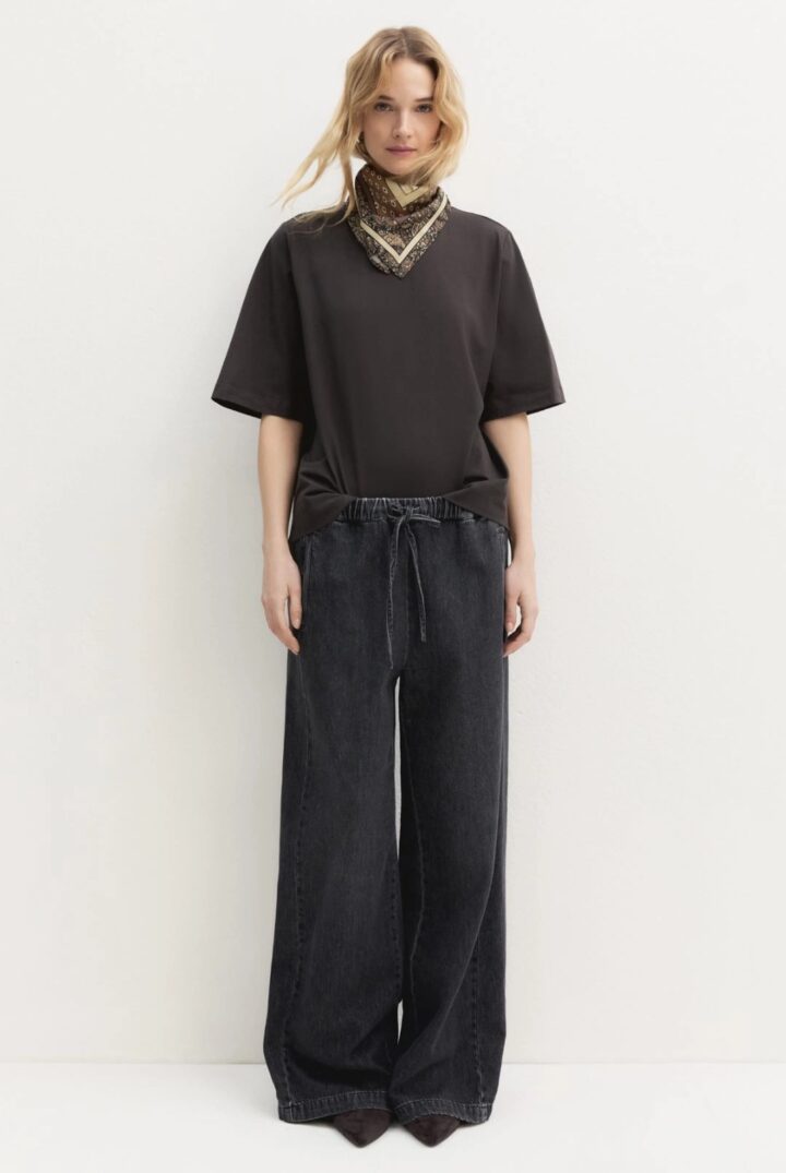 EMME BY MARELLA - Stretch-cotton T-shirt - DARK BROWN
