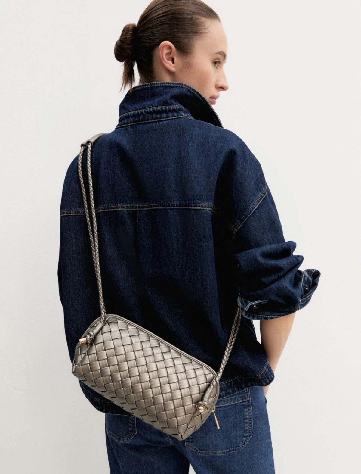EMME BY MARELLA - Woven shoulder bag - SILVER