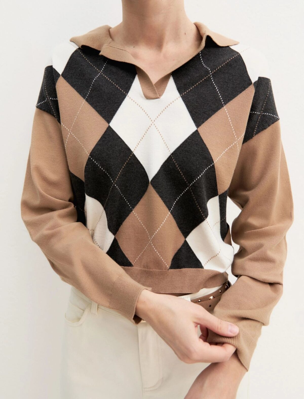 EMME BY MARELLA - Cropped stretch-knit polo shirt