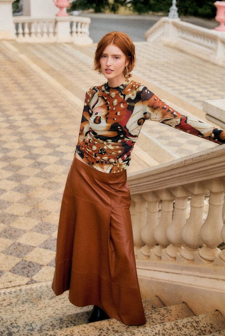 Farm Rio - Borbofly ruched tulle blouse