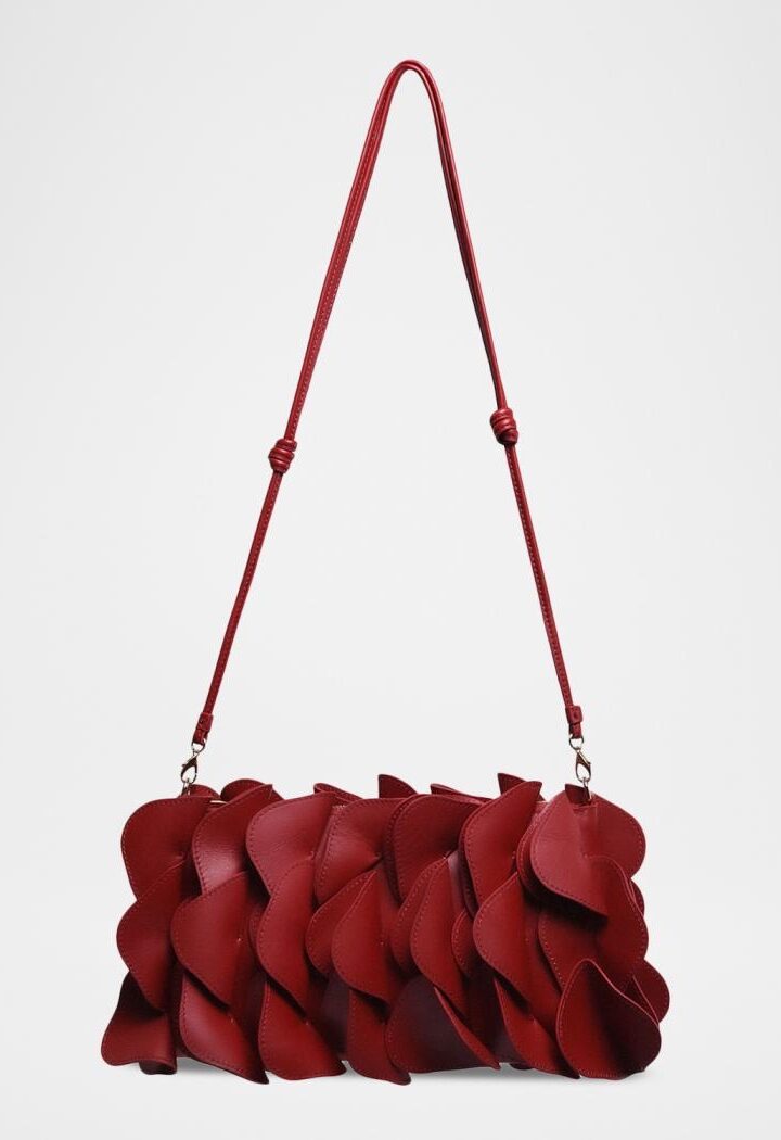 Farm Rio - Leather flower applique clutch bag