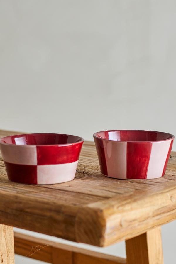 Bloomingvile - Floki Bowl, Rose, Stoneware - Checkerboard blocks