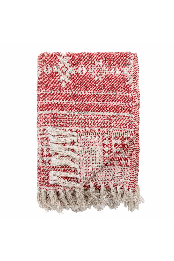 Bloomingville - Oia Throw, Red, Mixed Fibres