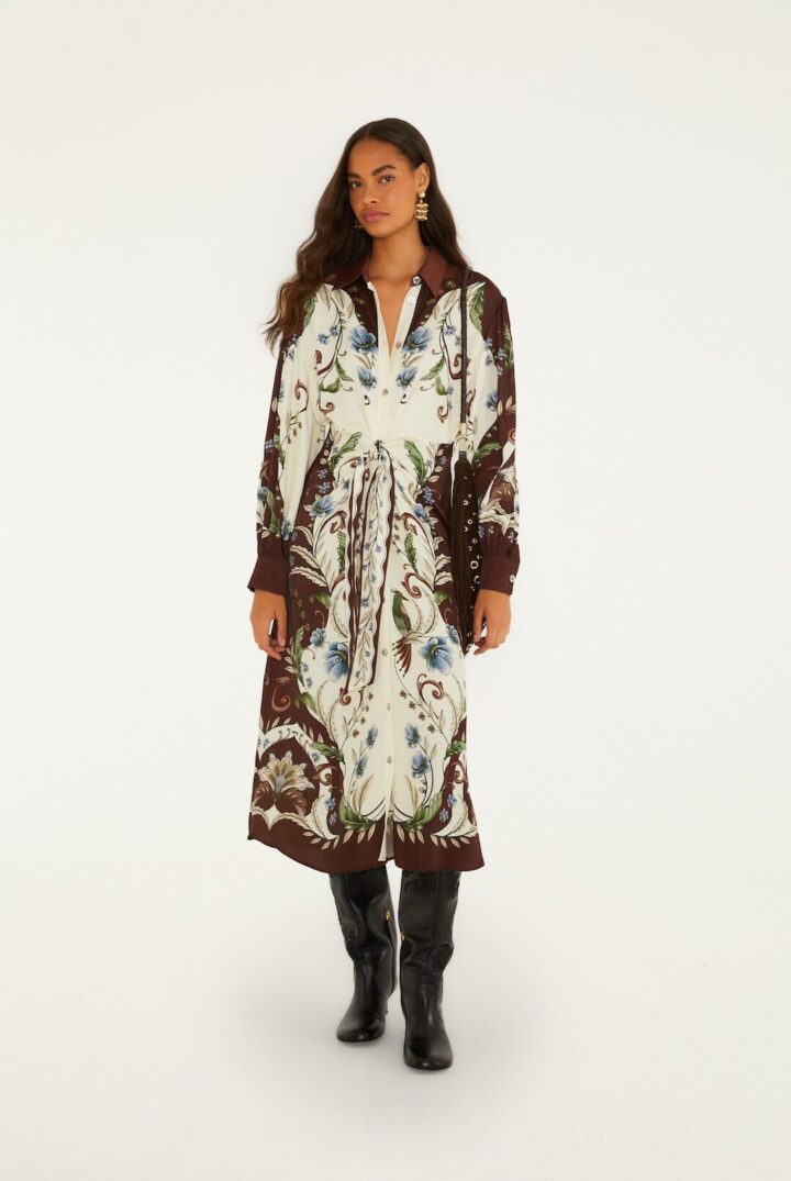 Farm Rio - Millena collared buttoned midi dress